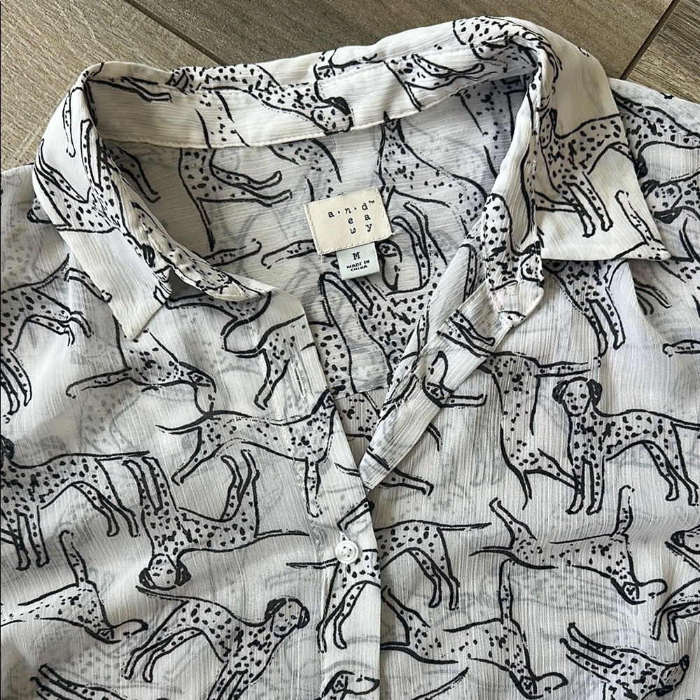 A New Day White and Black Button Down Shirt - Picture 2 of 4